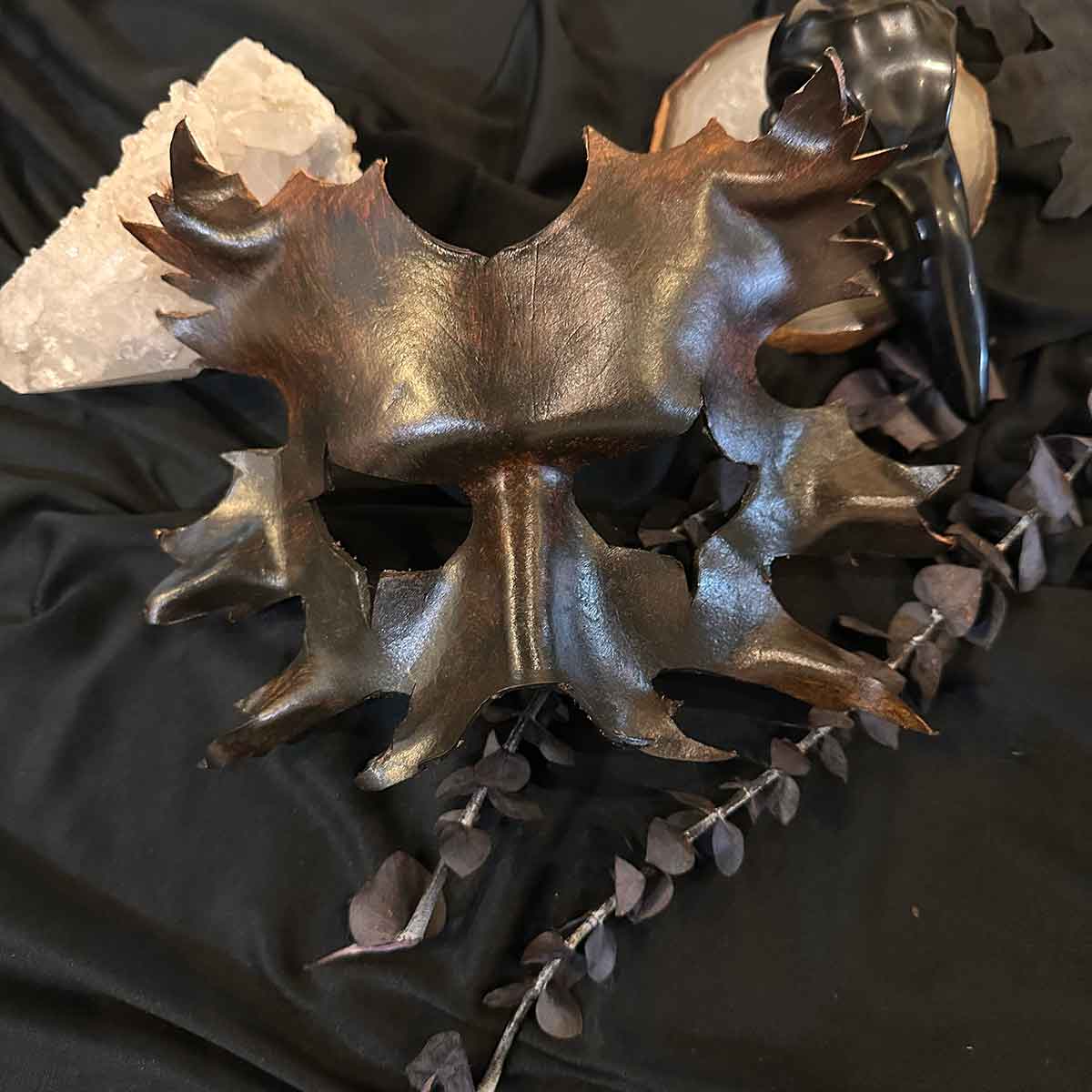 Green Man Leather Mask