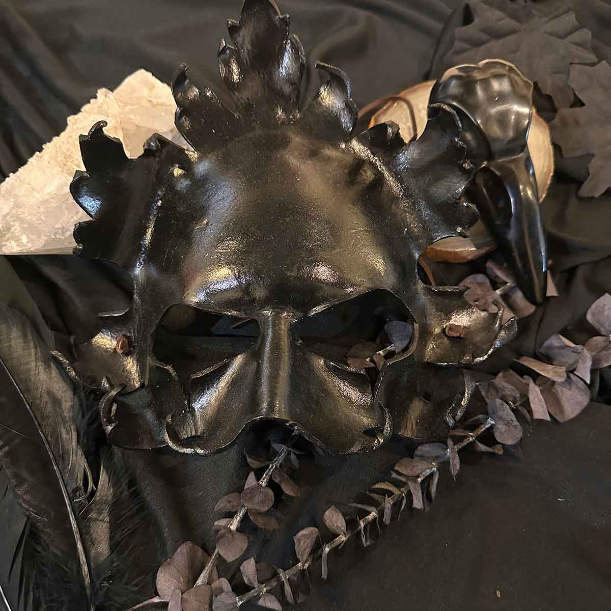 Green Man Leather Mask