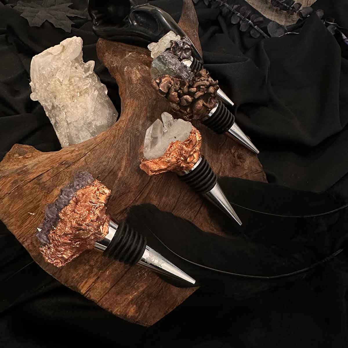 Crystal and Copper Wine Stoppers