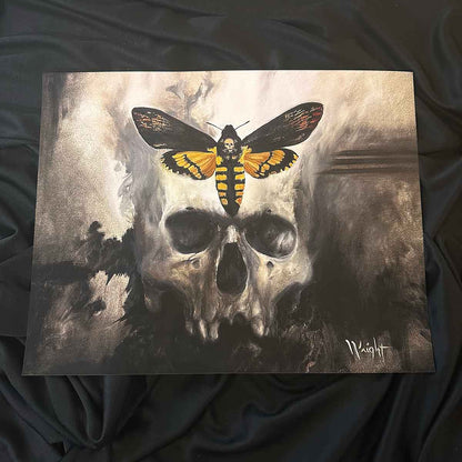 Death Head Hawk Moth and Skull Print